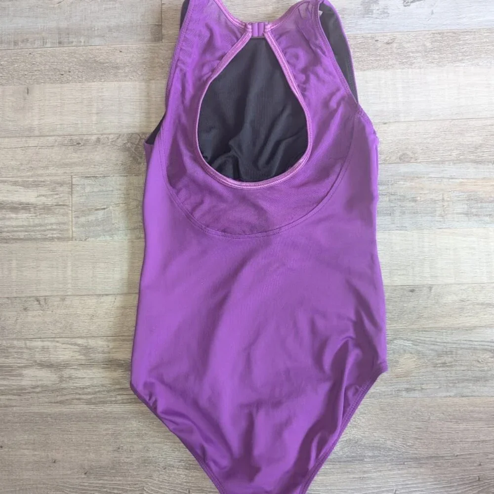 Danznmotion Twist Front Dance Leotard | Sparkling Grape | Child 12/14